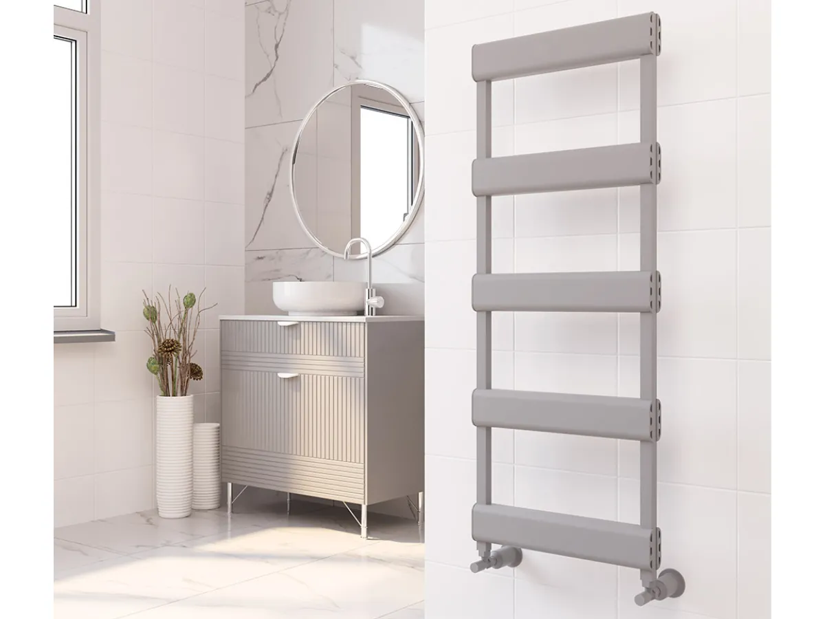 Uscător de prosoape decorativ LOJIMAX, colecția STELLA DOUBLE STYLE Lățime 600 mm. Înălțime 1300 mm. negru mat