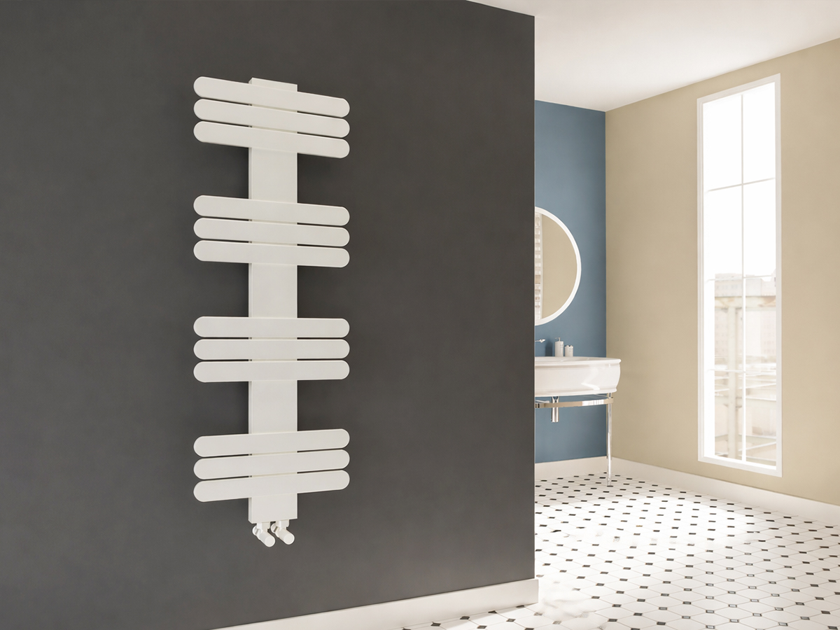 Uscător de prosoape decorativ LOJIMAX, colecția BALLOSS Lățime 250 mm. Înălțime 400 mm. alb mat