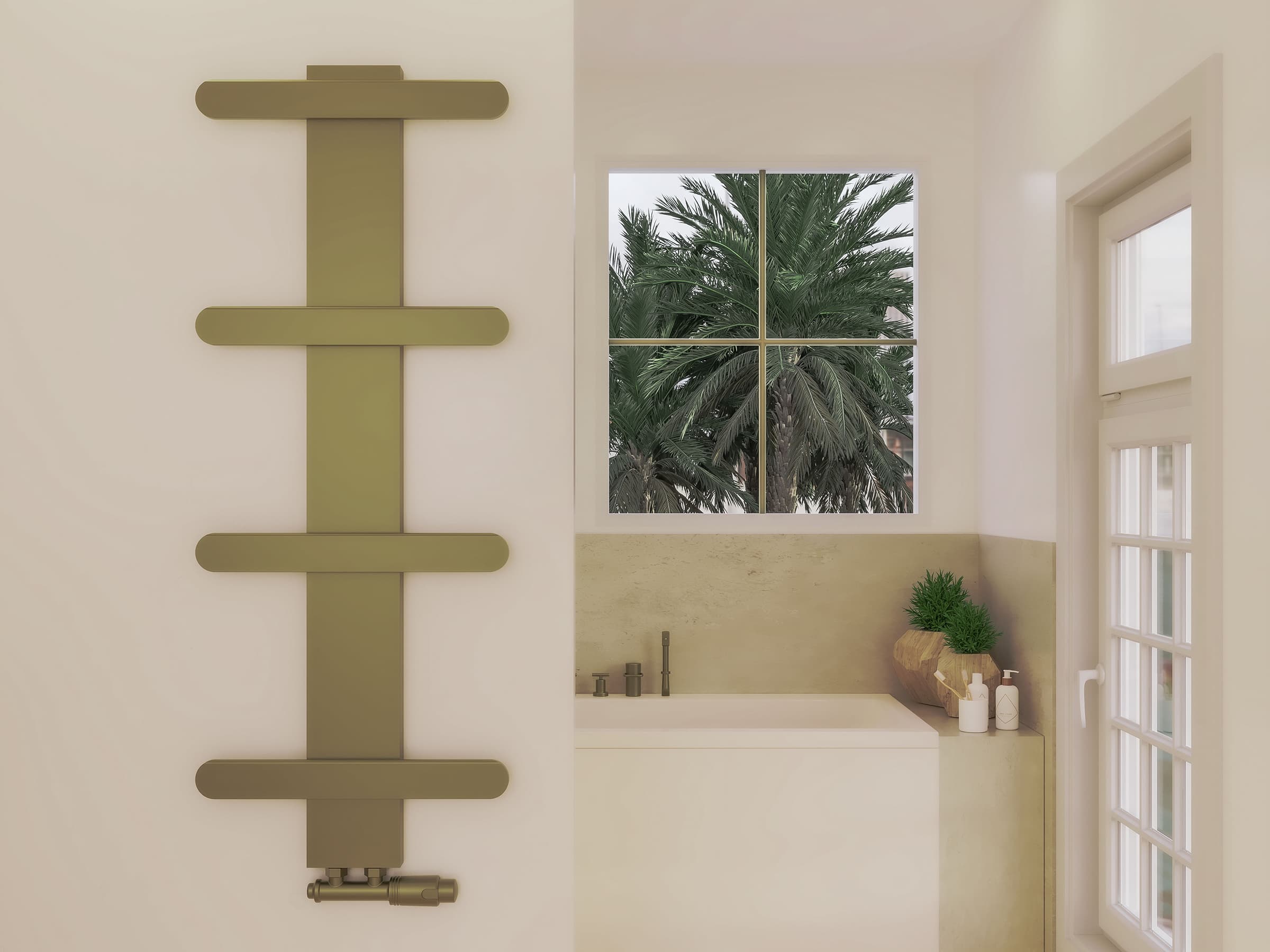 Дизайнерский полотенцесушитель LOJIMAX, коллекция BALLOSS STYLE Высота 540 мм. Ширина 500 мм. RAL MY-512 глянец