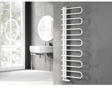 Uscător de prosoape de design LOJIMAX colecția CORTE 1200x500 mm, Alb