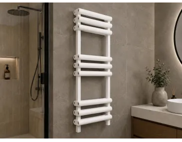 Uscător de prosoape de design LOJIMAX colecția VERO 700x500 mm, Alb