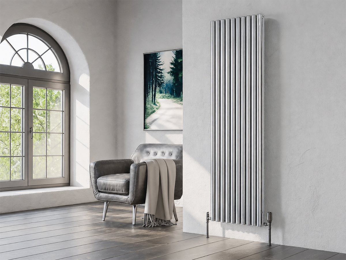Calorifer decorativ LOJIMAX colecția BELLA DOUBLE 1800x404 mm, Crom