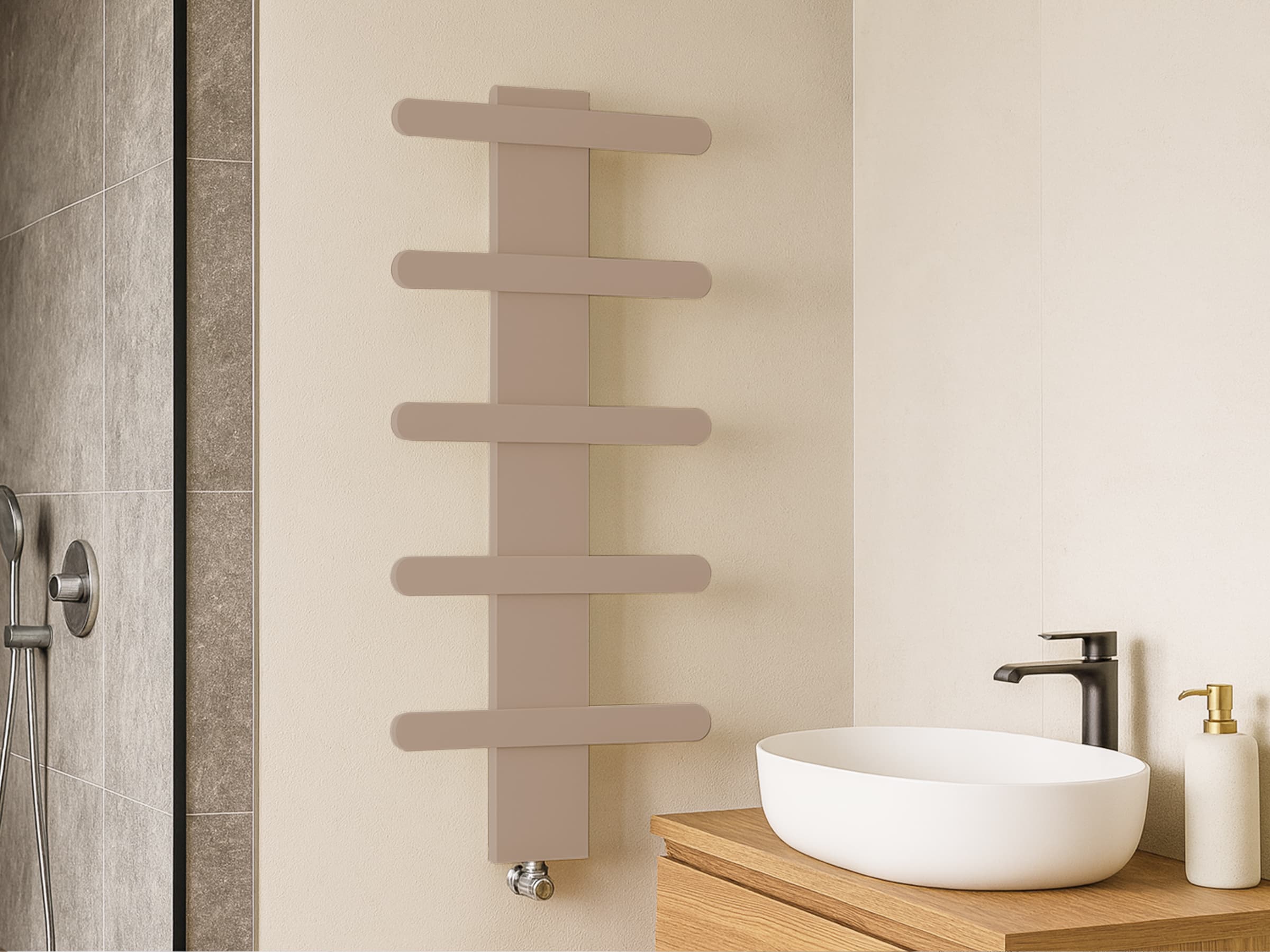 Дизайнерский полотенцесушитель LOJIMAX, коллекция BALLOSS STYLE Высота 940 мм. Ширина 500 мм. RAL матовый kiwi