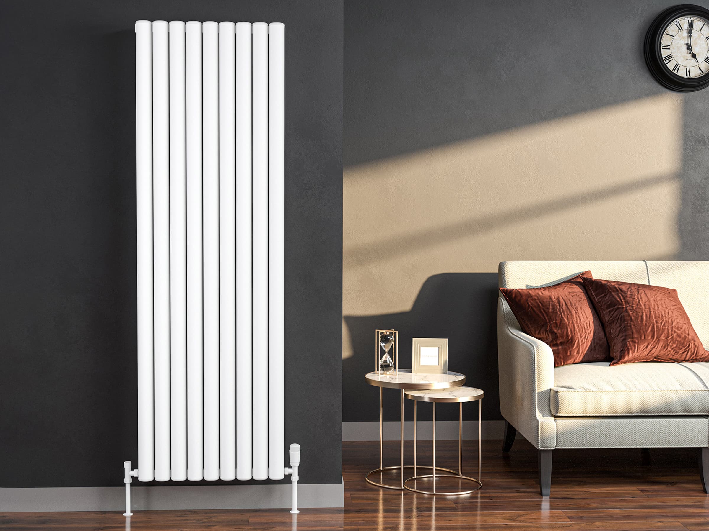 Calorifer decorativ LOJIMAX, colectia  VOLE inaltimea 200 mm. latimea 188 mm. alb mat