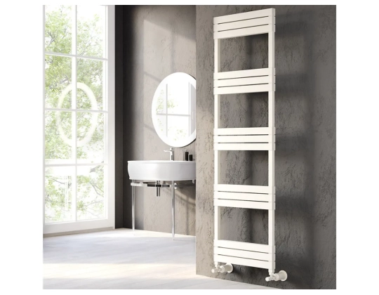 Uscător de prosoape decorativ LOJIMAX, colecția ELEGANT Lățime 600 mm. Înălțime 1700 mm. negru mat