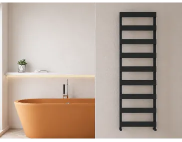 Uscător de prosoape de design CARISA, colecția NINOVA BATH, 810x500 mm, NEGRU