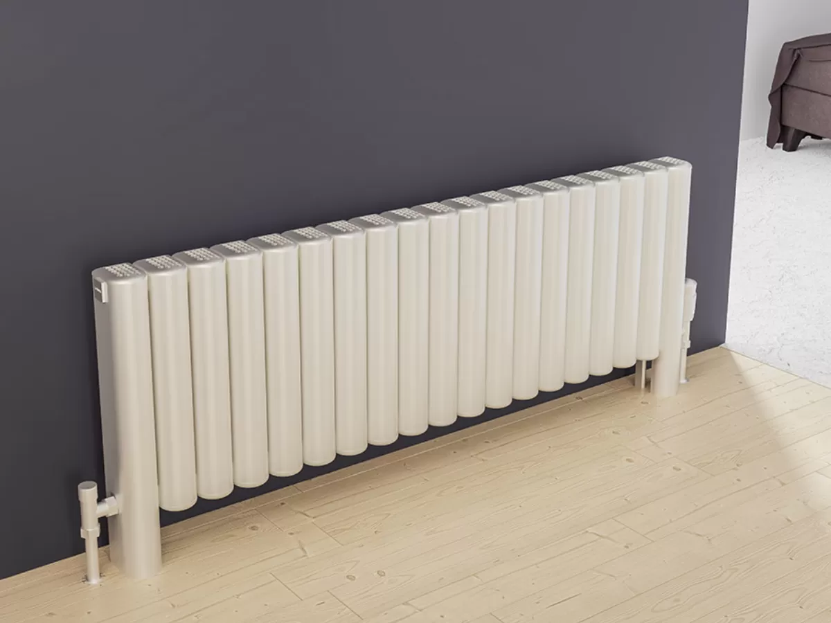 FLOOR STANDING ALUMINUM RADIATOR VOLE LUX inaltimea 200 mm. latimea 188 mm. negru mat