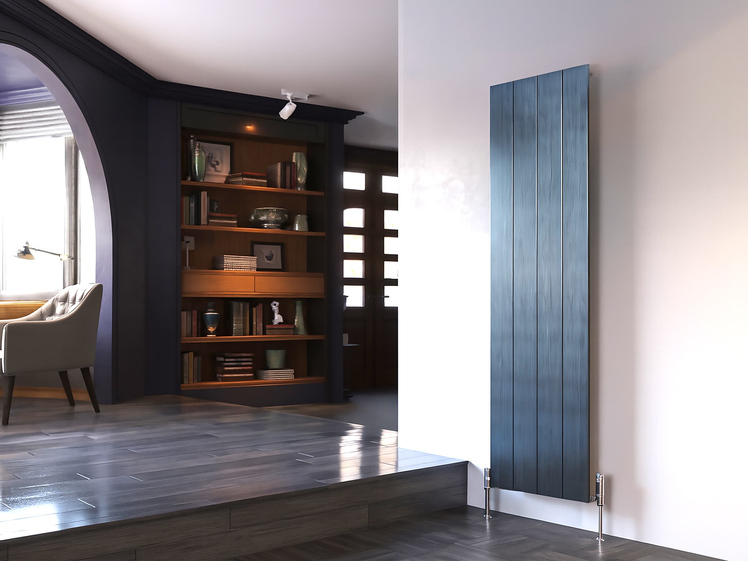 Calorifer decorativ LOJIMAX, colectia  KALSEDON высота 300 mm. ширина 280 mm. BLUE SATINE