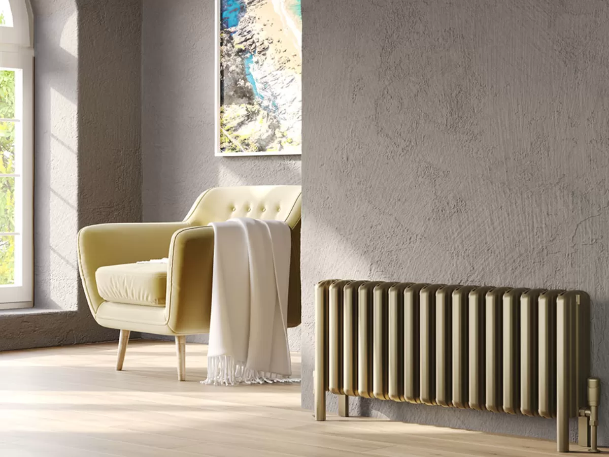 FLOOR STANDING ALUMINUM RADIATOR GRANDE LUX inaltimea 300 mm. latimea 180 mm. negru mat