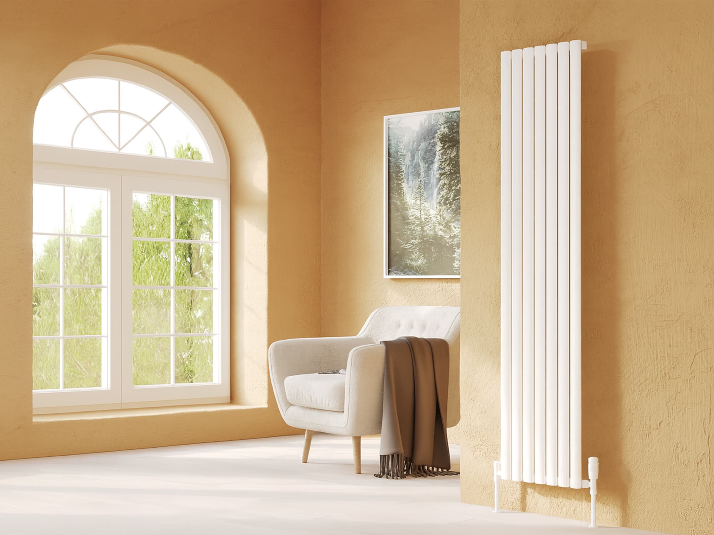 Radiator de design LOJIMAX colecția BELLA 1400x404 mm, Alb