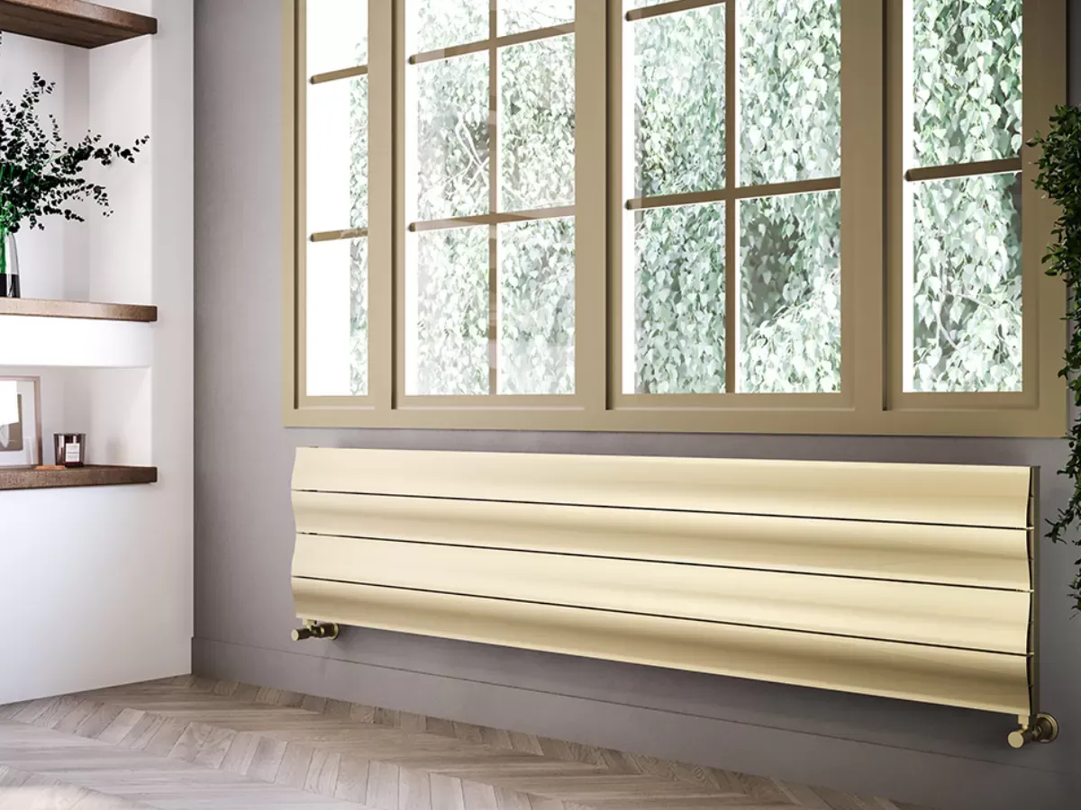 ALUMINUM HORIZONTAL RADIATOR AMAZONITE HRZ inaltimea 1500 mm. latimea 412 mm. negru mat