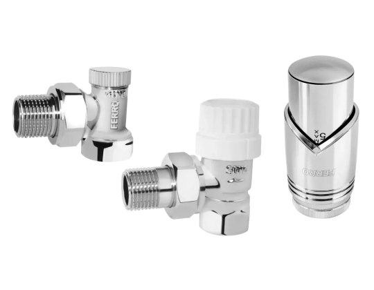 Robinet cal colt Ferro set 1/2' tur+retur Crome + cap termo
