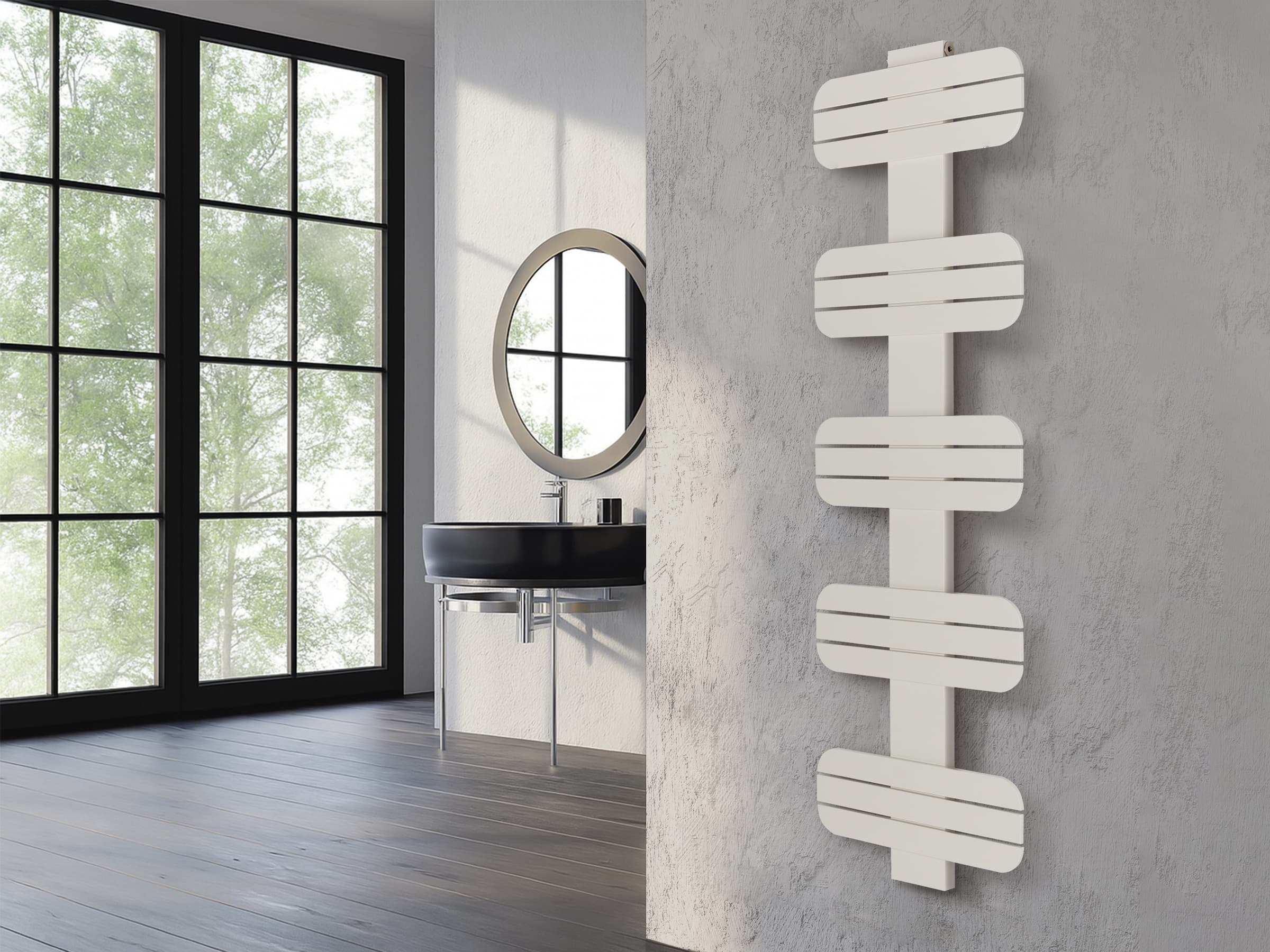 Uscător de prosoape decorativ LOJIMAX, colectia DOSIA inaltimea 250 mm. latimea 400 mm. RAL luciu Lemon