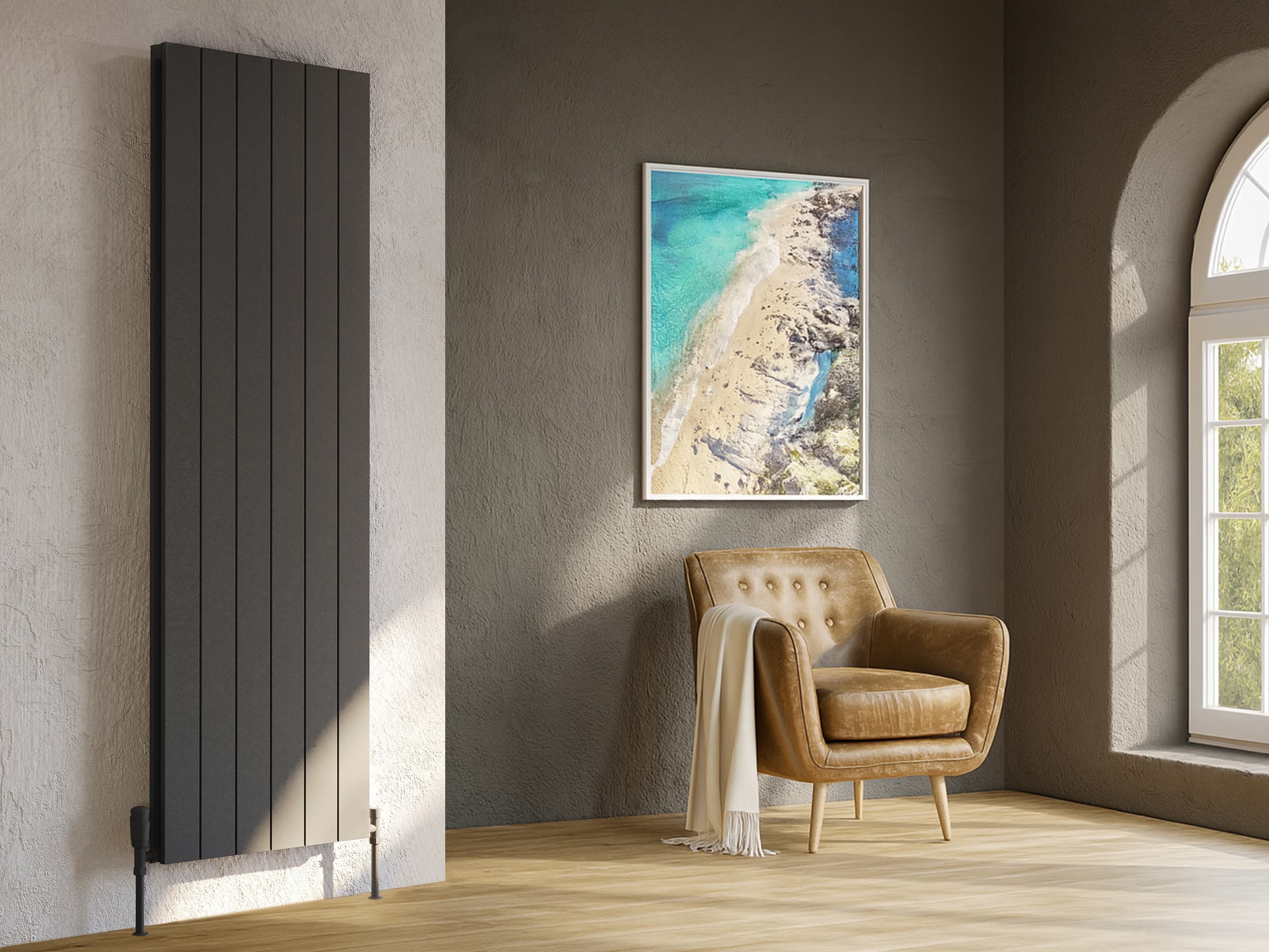 Calorifer decorativ LOJIMAX, colectia  KALSEDON DOUBLE высота 800 mm. ширина 470 mm. antracit mat