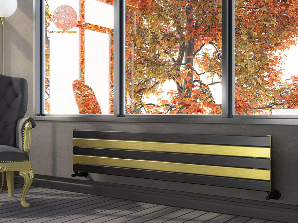 ALUMINUM HORIZONTAL RADIATOR ROYAL HRZ inaltimea 800 mm. latimea 218 mm. negru mat