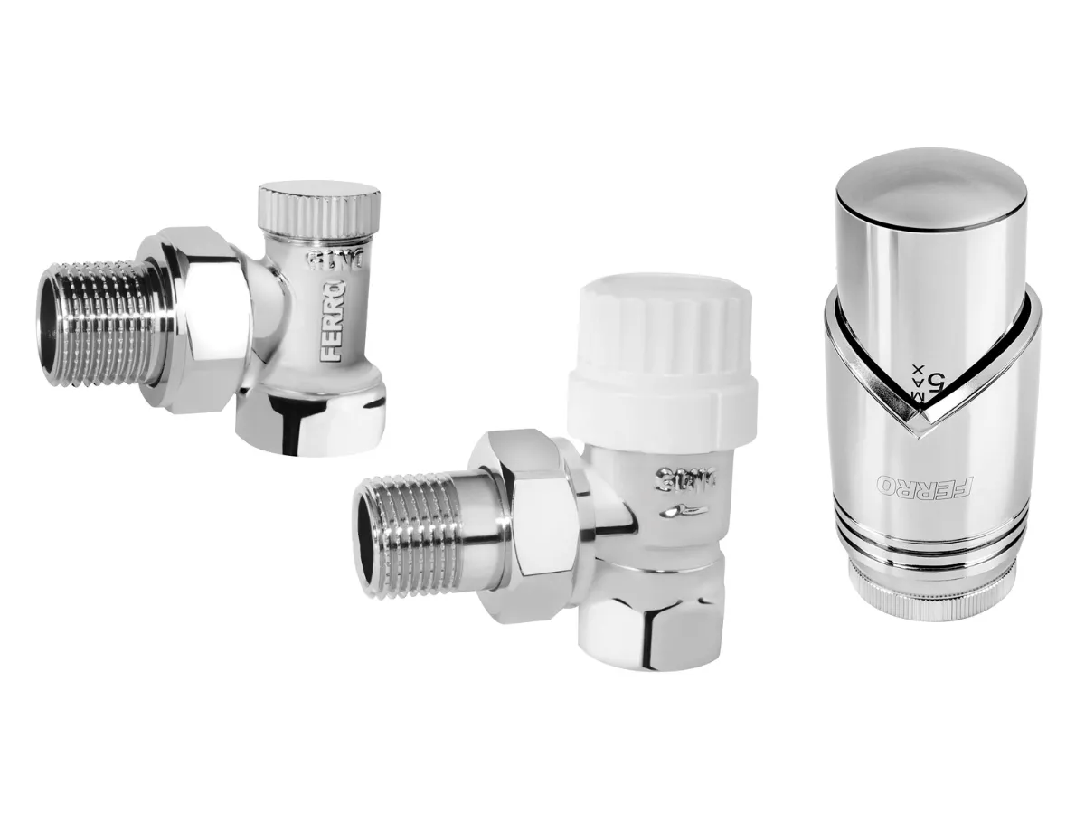 Robinet cal colt Ferro set 1/2' tur+retur Crome + cap termo
