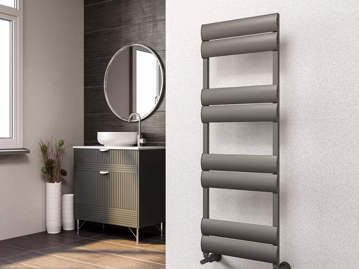 Uscător de prosoape decorativ LOJIMAX, colecția WALDO LINE Lățime 300 mm. Înălțime 608 mm. alb mat