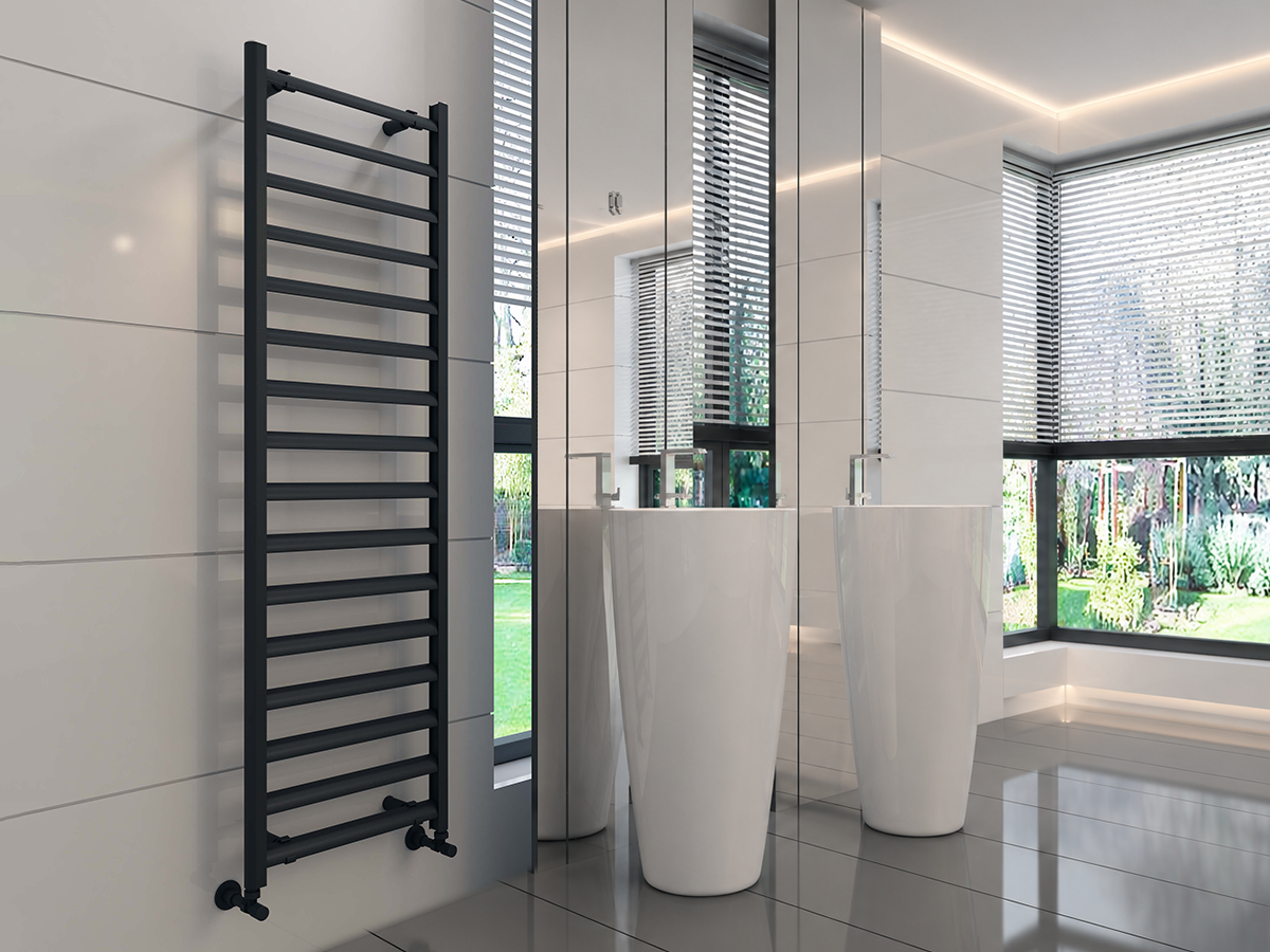 Uscător de prosoape de design CARISA, colecția LARA L, 800x485 mm, NEGRU