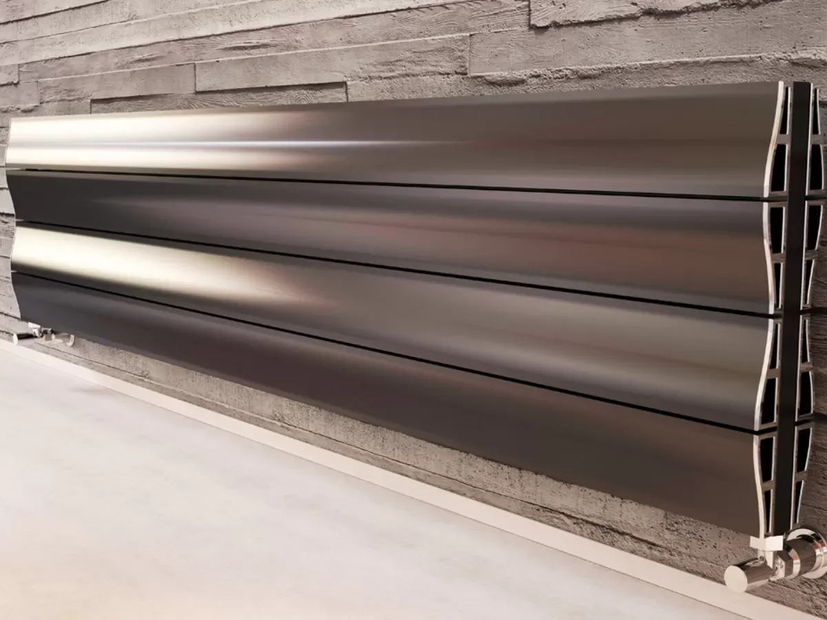 ALUMINUM HORIZONTAL RADIATOR AMAZONITE DOUBLE HRZ inaltimea 800 mm. latimea 204 mm. negru mat