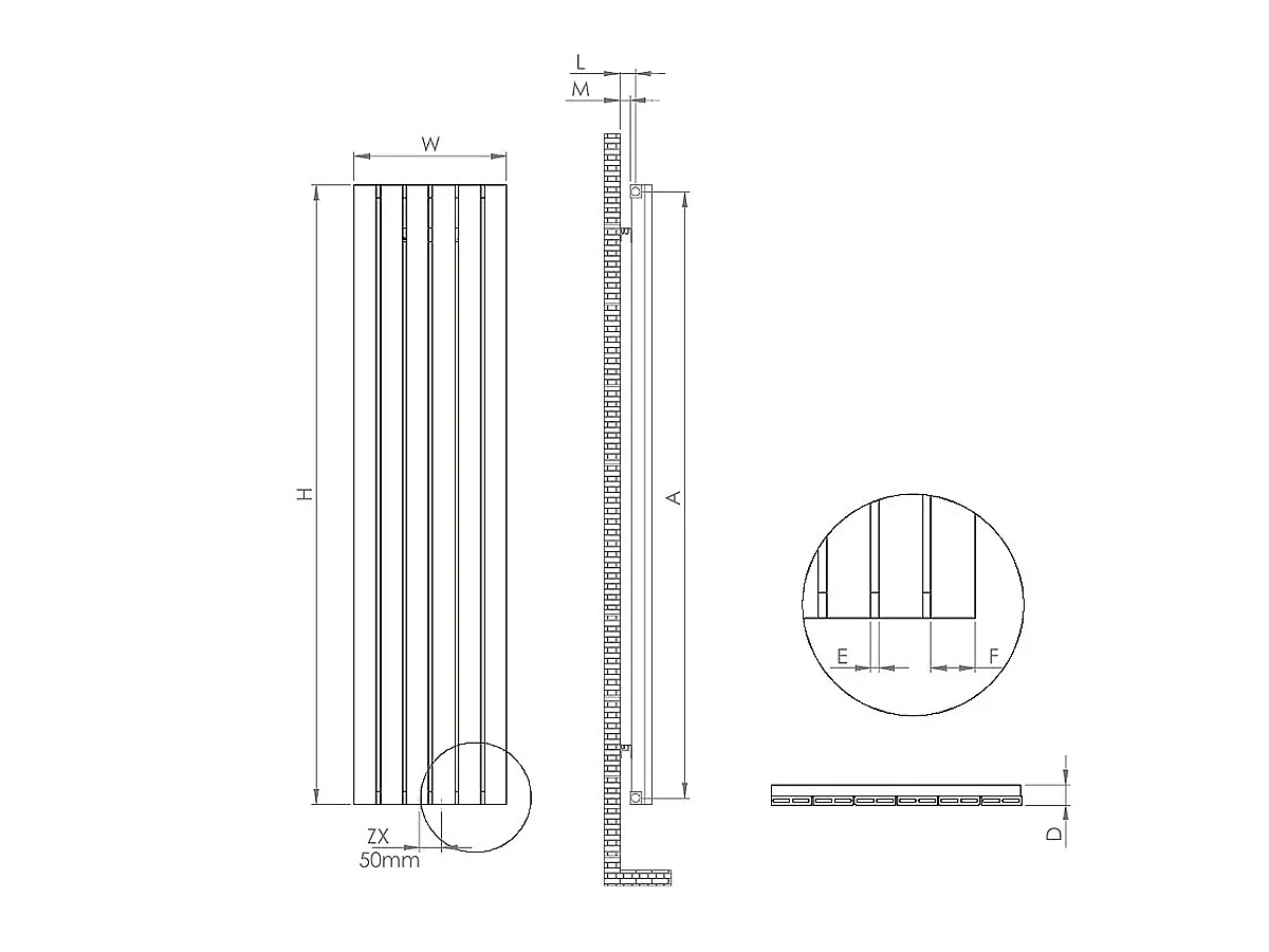Calorifer decorativ LOJIMAX colecția ROYAL 1400x366 mm, Alb