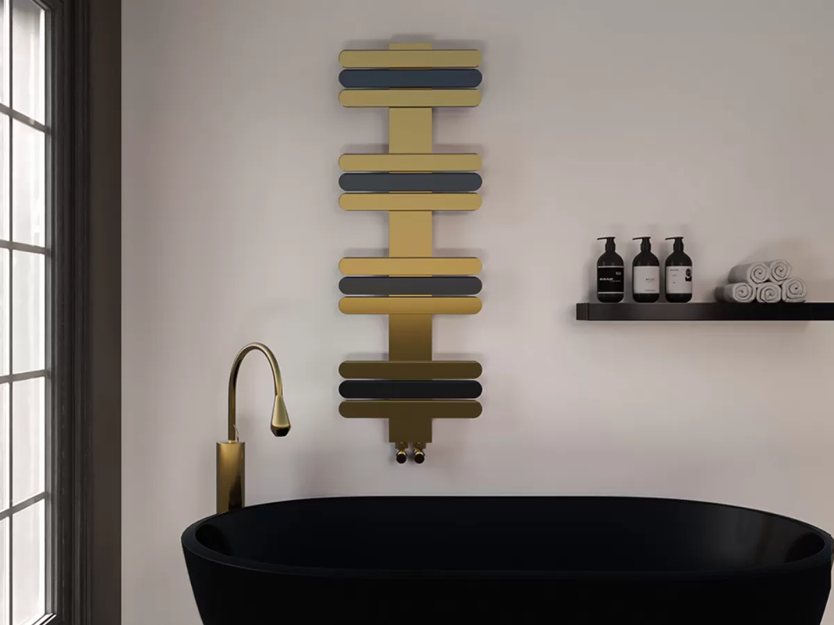 Uscător de prosoape decorativ LOJIMAX, colecția BALLOSS Lățime 250 mm. Înălțime 400 mm. alb mat