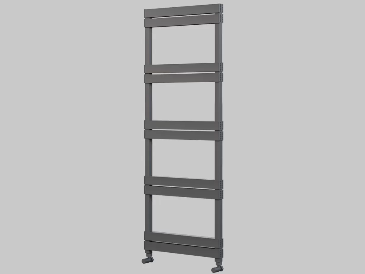 Uscător de prosoape decorativ LOJIMAX, colecția ELEGANT LINE Lățime 600 mm. Înălțime 1700 mm. alb mat