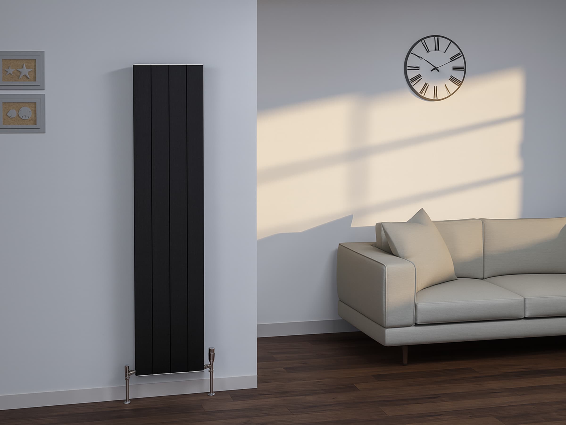 Calorifer decorativ LOJIMAX, colectie KALSEDON DOUBLE 300 mm. 280 mm. negru mat