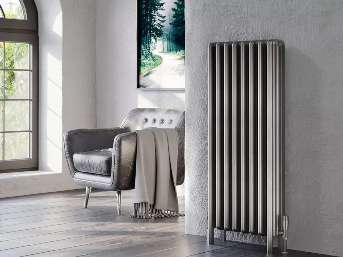 FLOOR STANDING ALUMINUM RADIATOR GRANDE LUX inaltimea 700 mm. latimea 1350 mm. alb mat