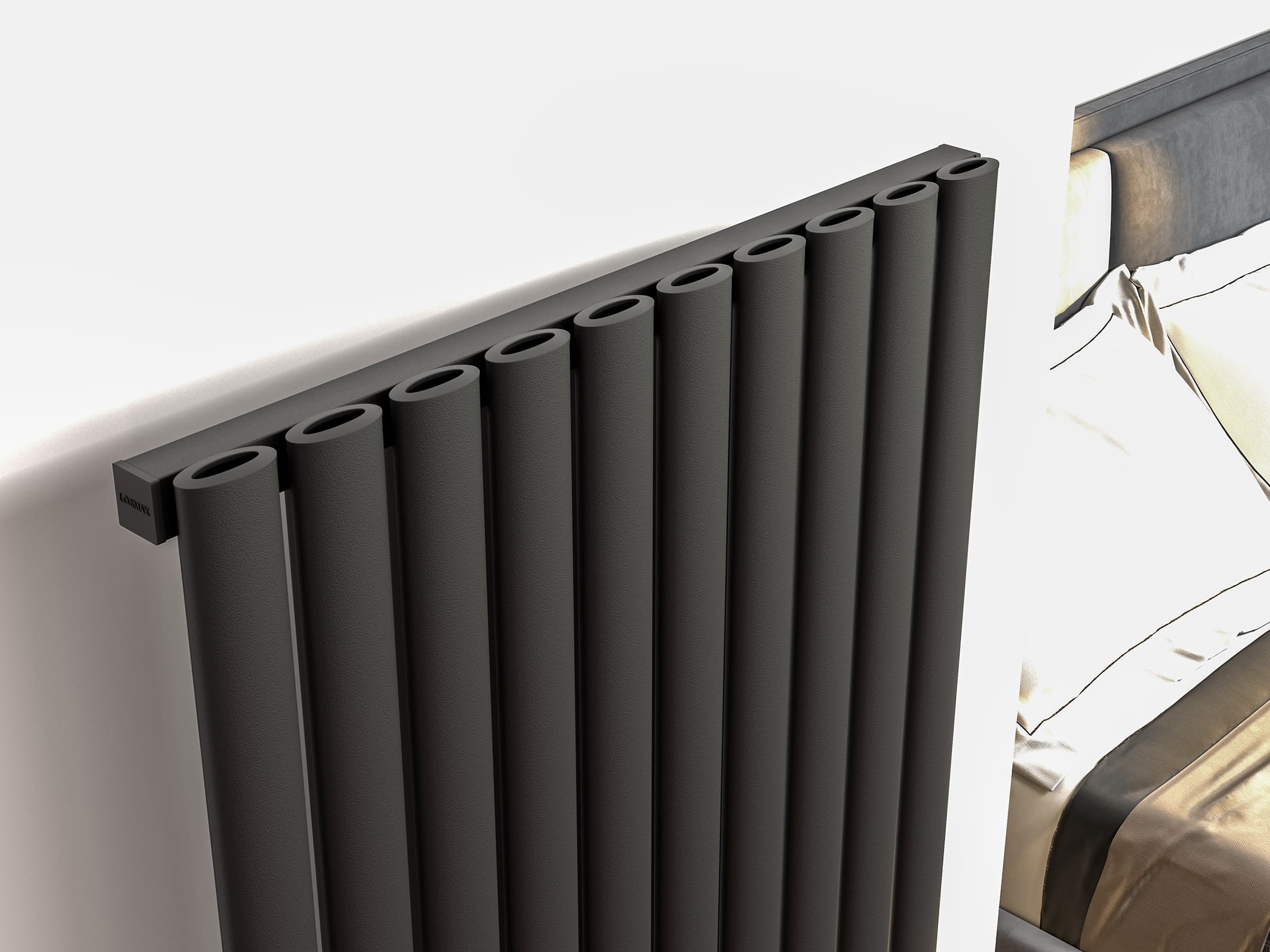 Calorifer decorativ LOJIMAX, colectie BELLA 300 mm. 286 mm. negru mat