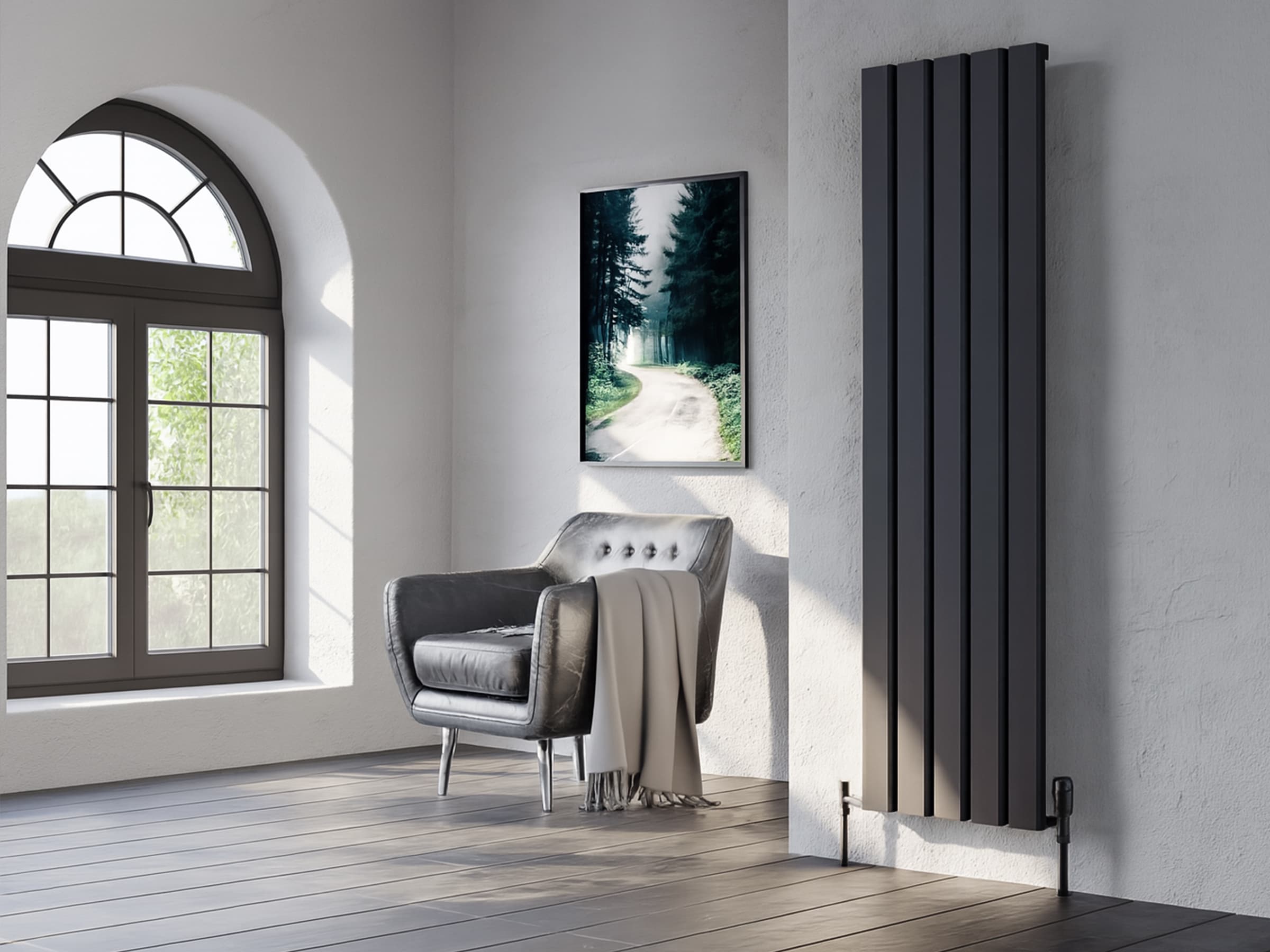 Calorifer decorativ LOJIMAX, colectie DIAMOND 400 mm. 596 mm. negru mat