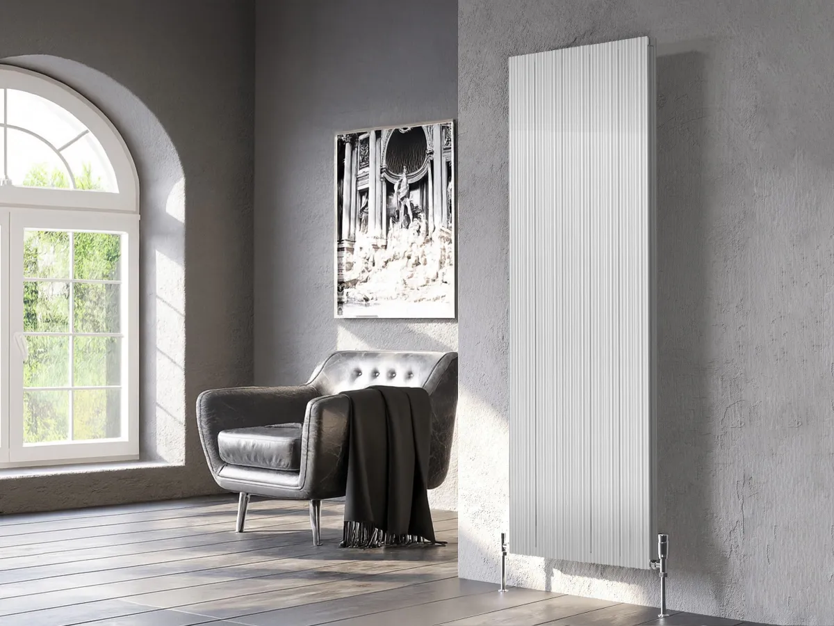 Дизайнерский радиатор LOJIMAX коллекция BAMBOO DOUBLE 1800x359 мм, Inox Matt Anodising