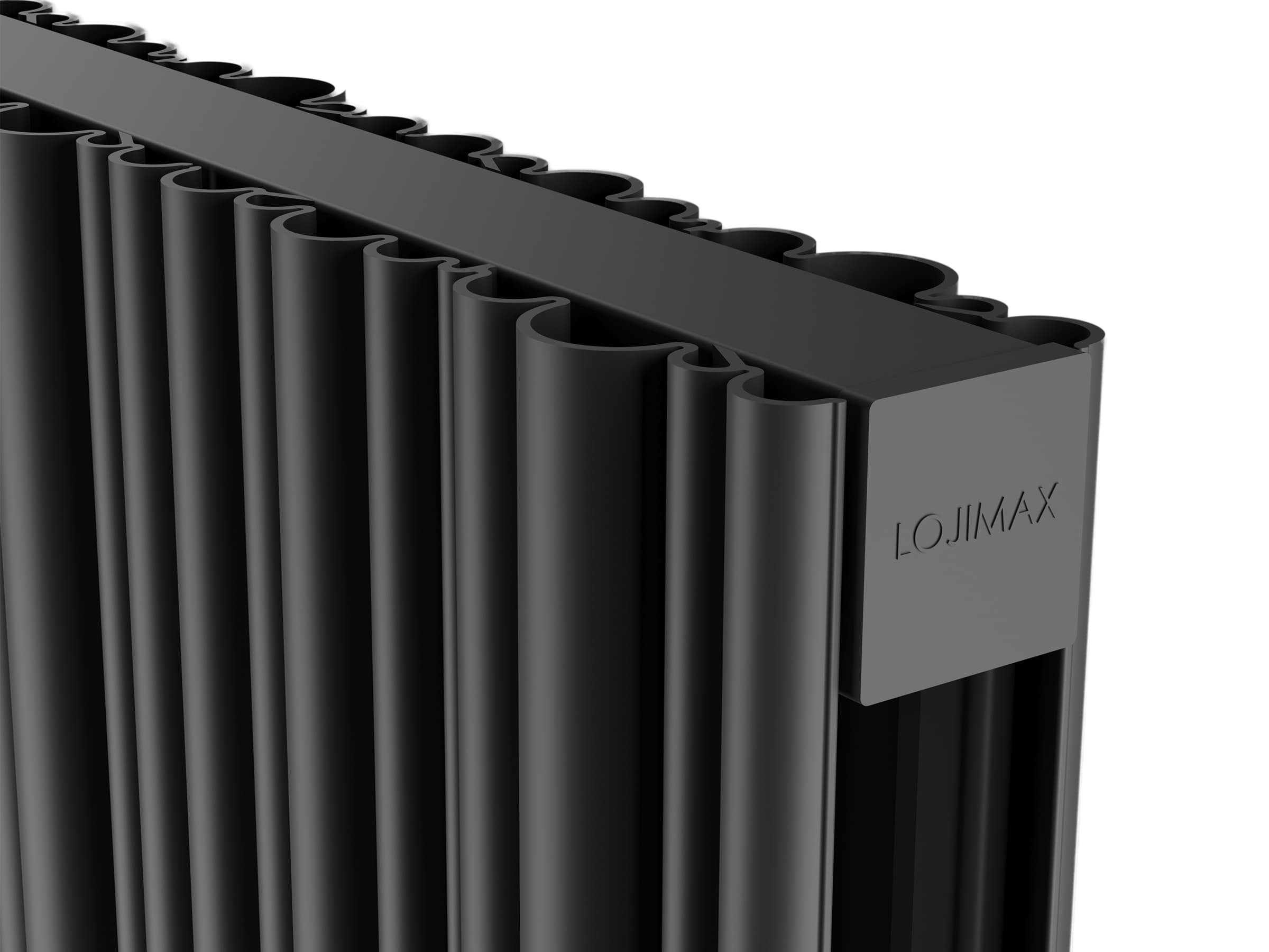 Calorifer decorativ LOJIMAX, colectia BAMBOO DOUBLE inaltimea 300 mm. latimea 239 mm. negru mat