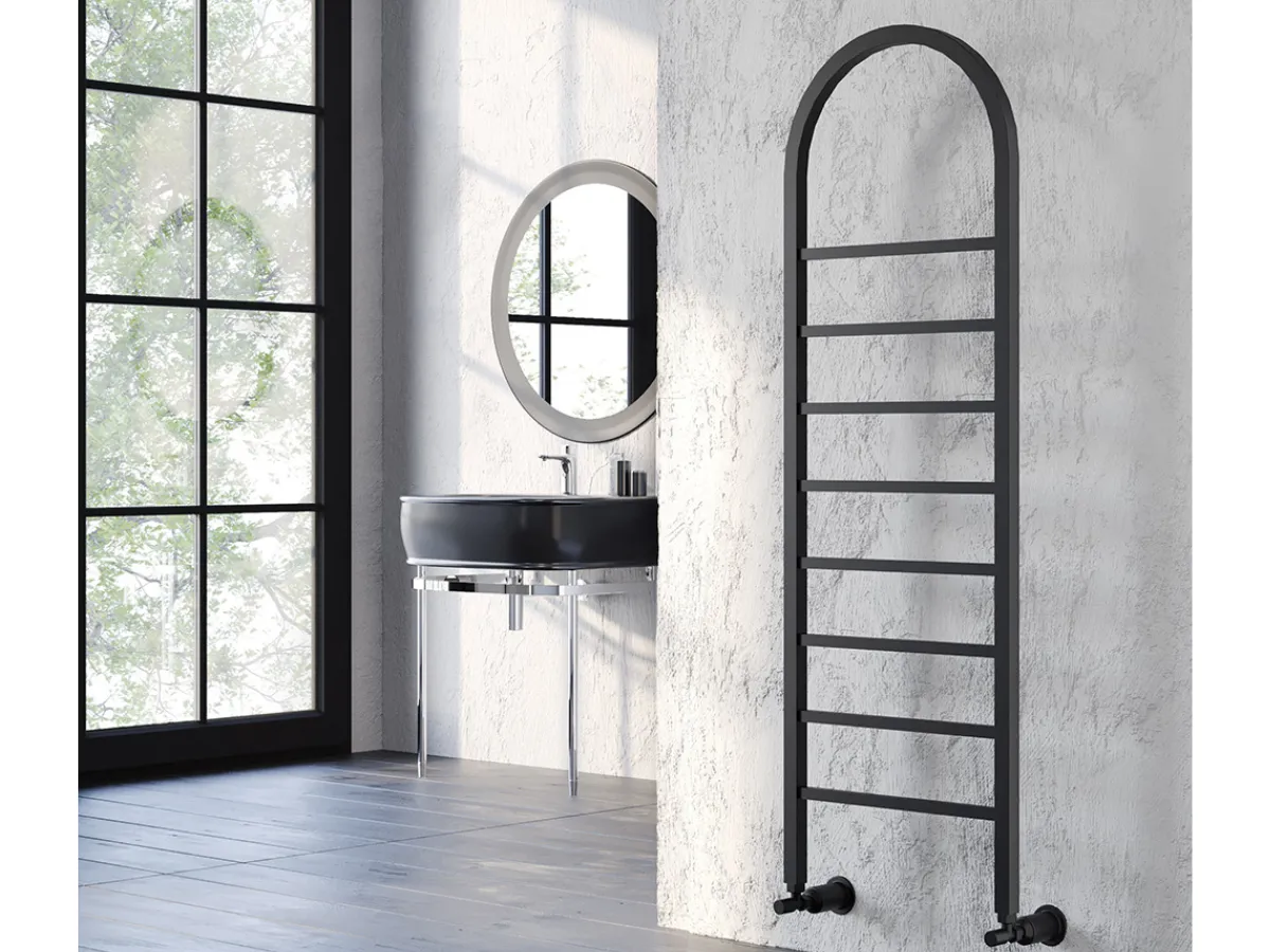Uscător de prosoape decorativ LOJIMAX, colecția JOY Lățime 800 mm. Înălțime 500 mm. alb mat