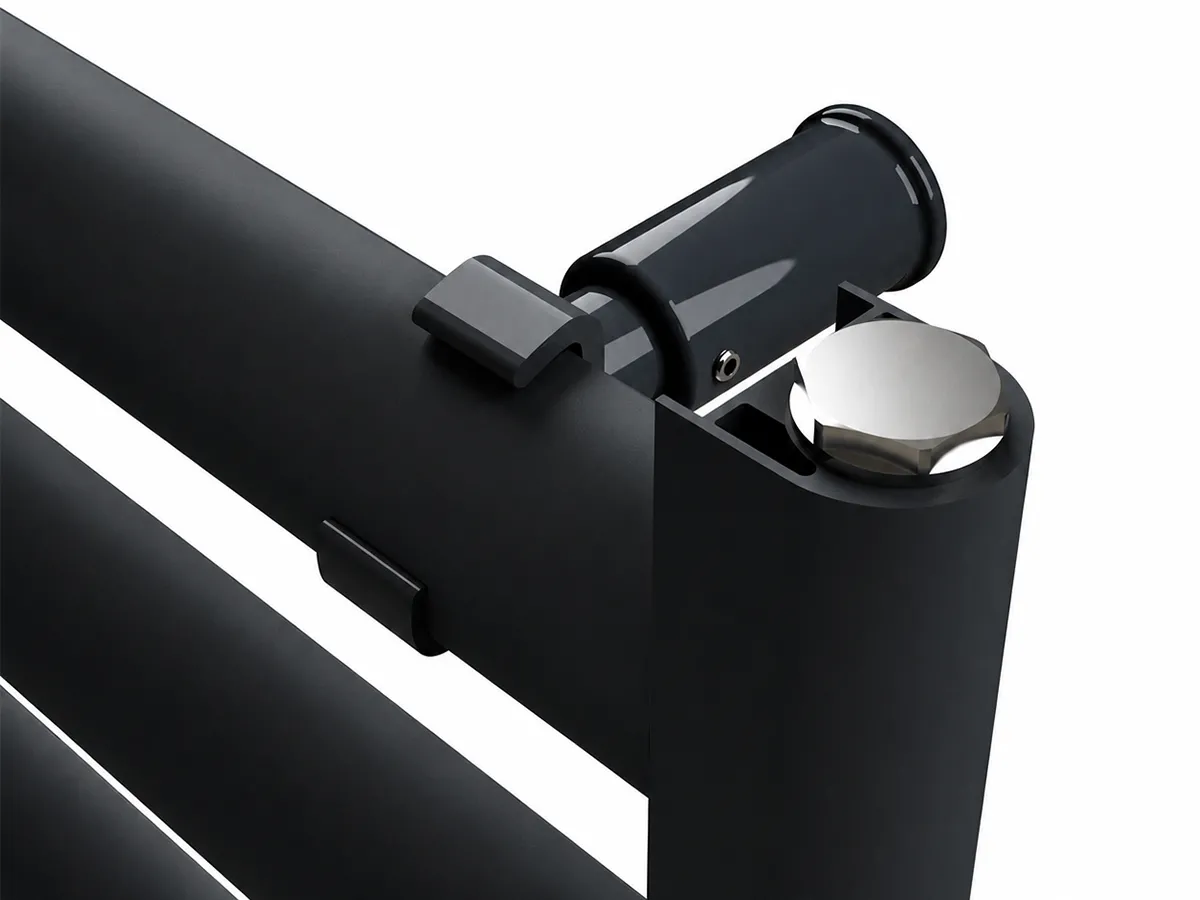 Uscător de prosoape de design CARISA, colecția LARA L, 1200x485 mm, NEGRU