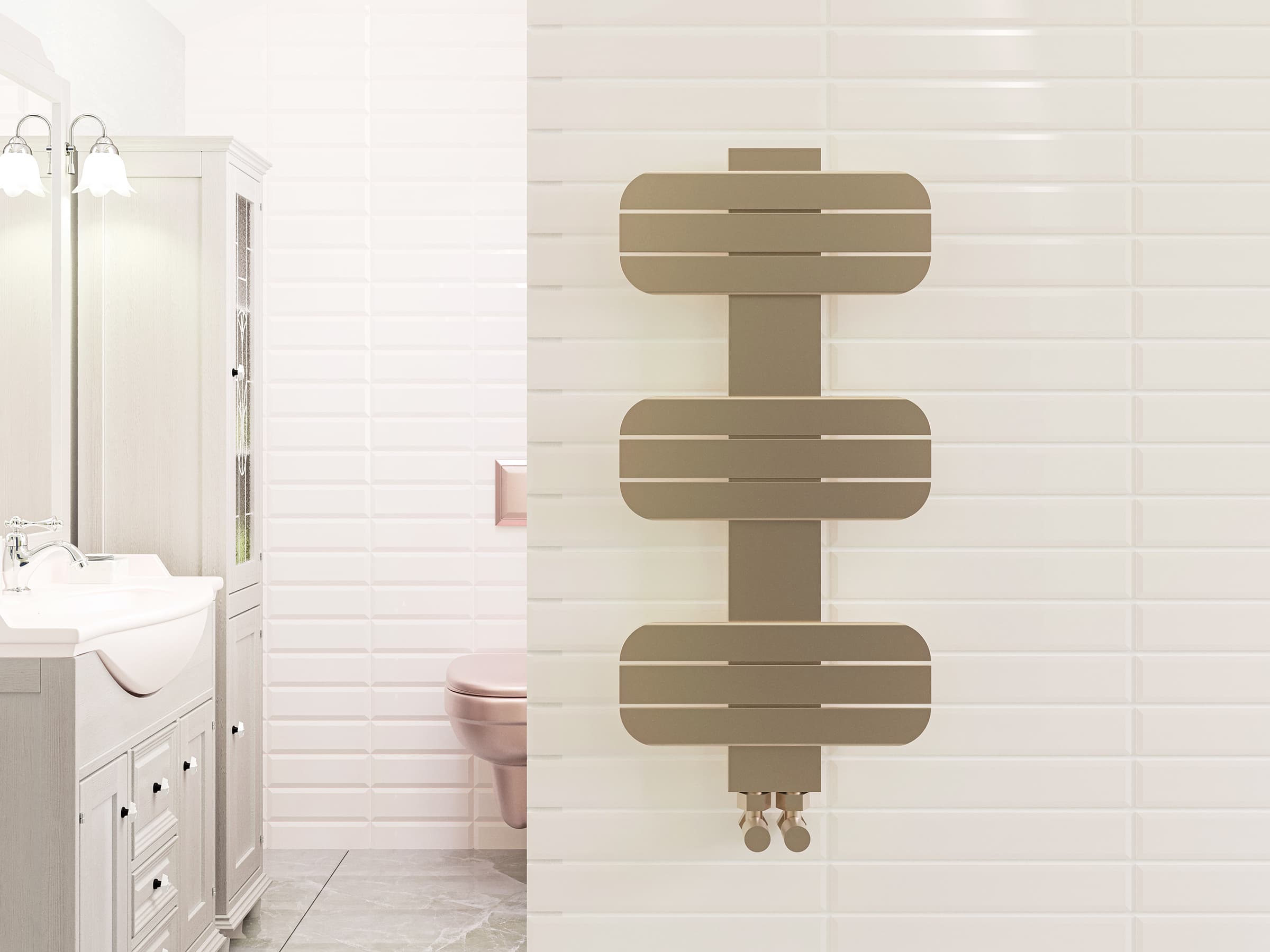 Дизайнерский полотенцесушитель LOJIMAX, коллекция DOSIA Высота 250 мм. Ширина 400 мм. RAL MY-512 глянец