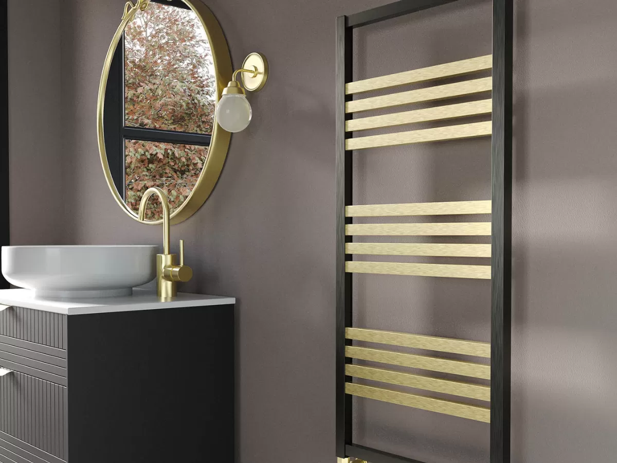 Uscător de prosoape decorativ LOJIMAX, colecția PERLA PLUS Lățime 400 mm. Înălțime 870 mm. alb mat