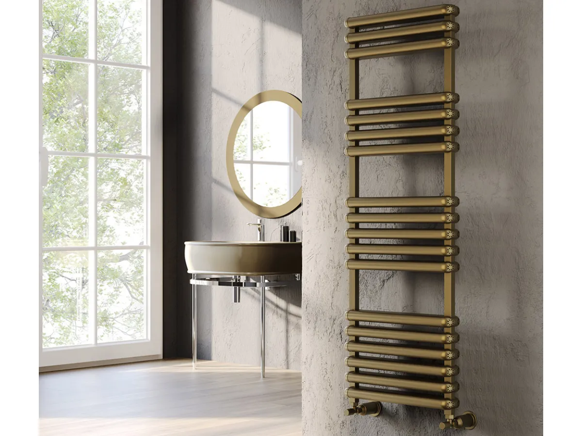 Uscător de prosoape decorativ LOJIMAX, colecția VERO PLUS Lățime 300 mm. Înălțime 610 mm. alb mat
