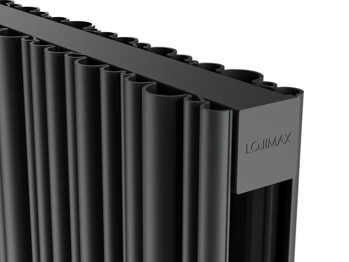 Calorifer decorativ LOJIMAX colecția BAMBOO DOUBLE 1800x359 mm, Black Matt Anodising