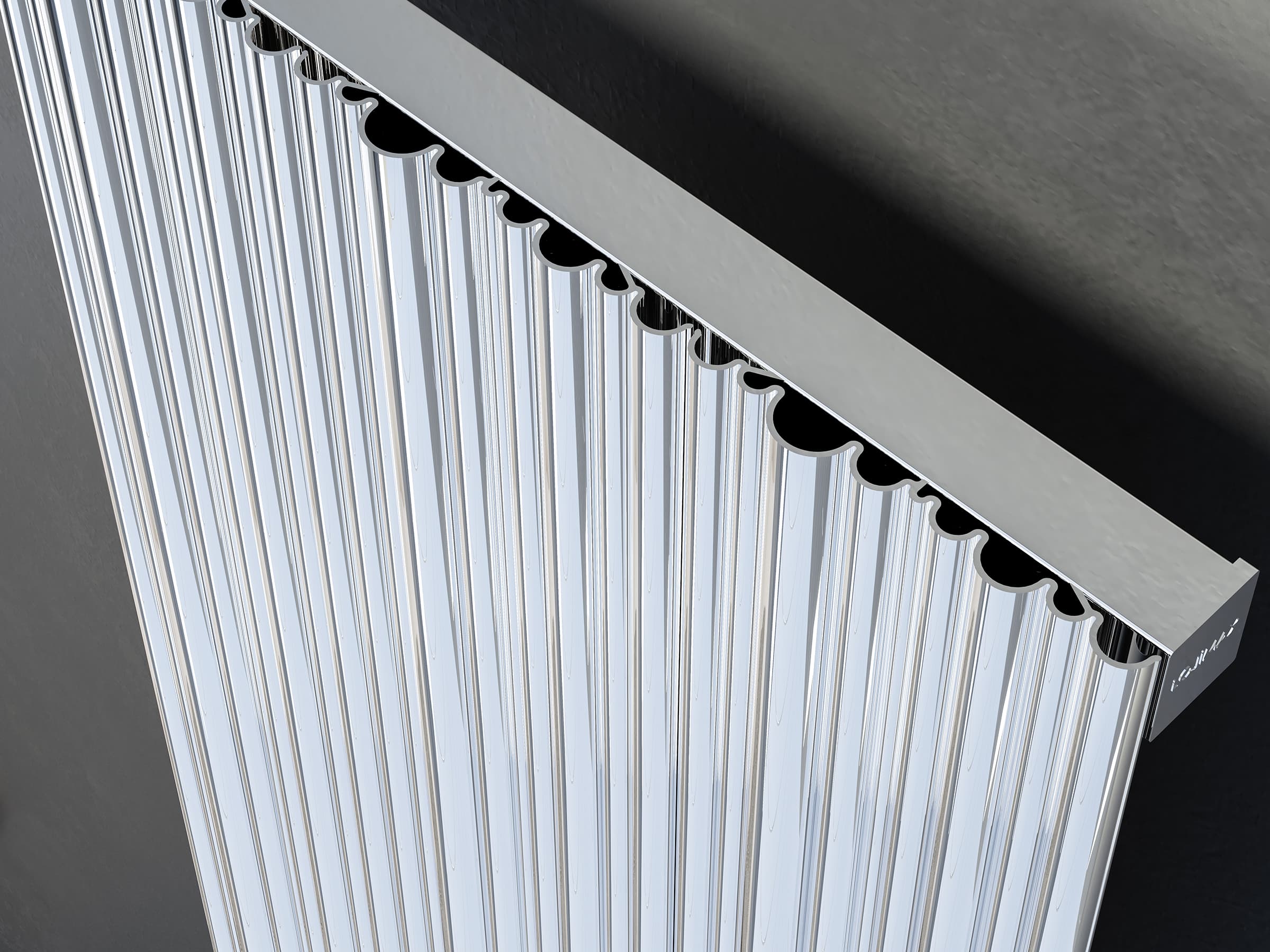 Calorifer decorativ LOJIMAX, colectia BAMBOO inaltimea 300 mm. latimea 239 mm. CHROME ANODISING