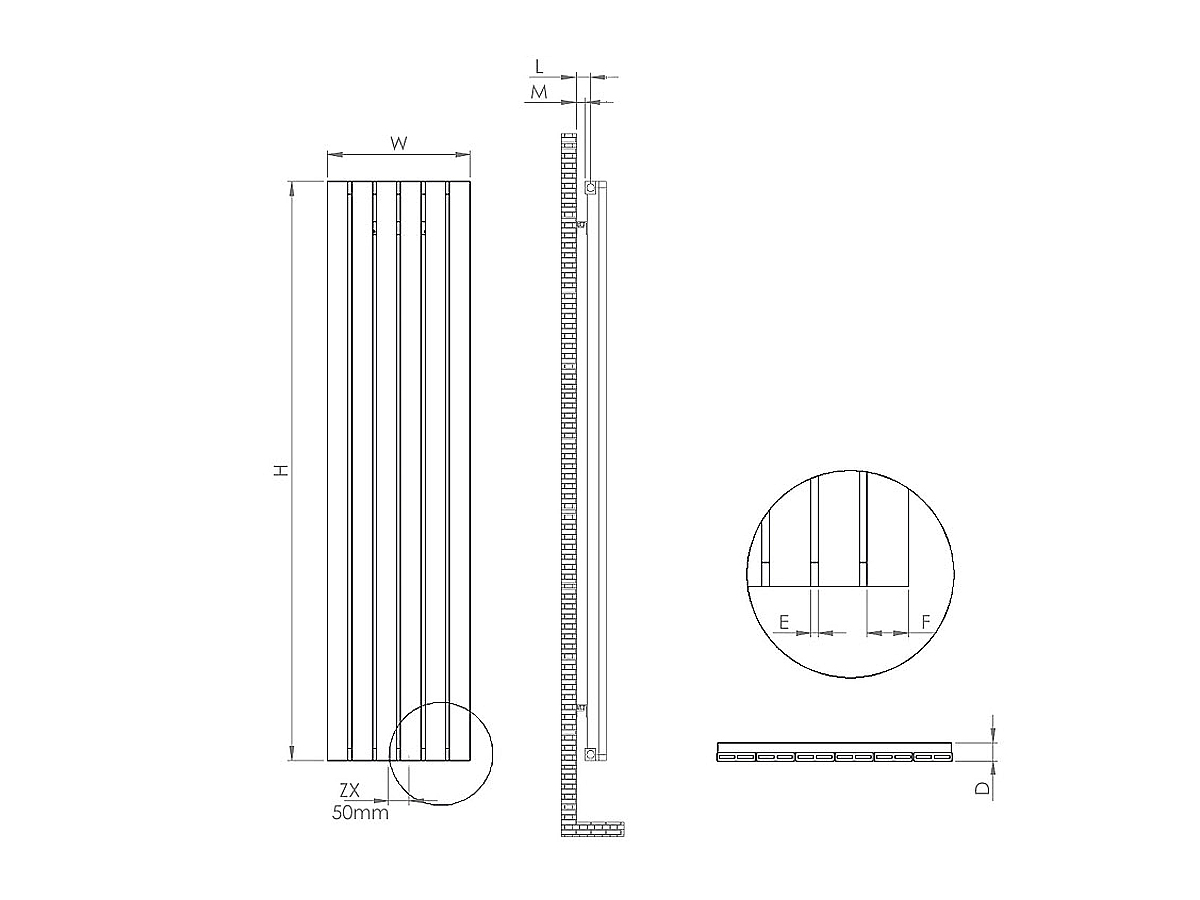 Calorifer decorativ LOJIMAX, colectie LOVA LINE 300 mm. 319 mm.