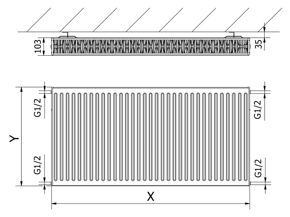 Calorifer din otel CORAD TIP 22 500x600
