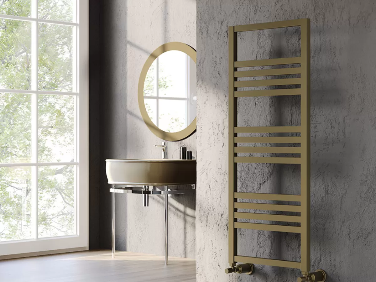 Uscător de prosoape decorativ LOJIMAX, colecția PERLA PLUS Lățime 400 mm. Înălțime 870 mm. alb mat