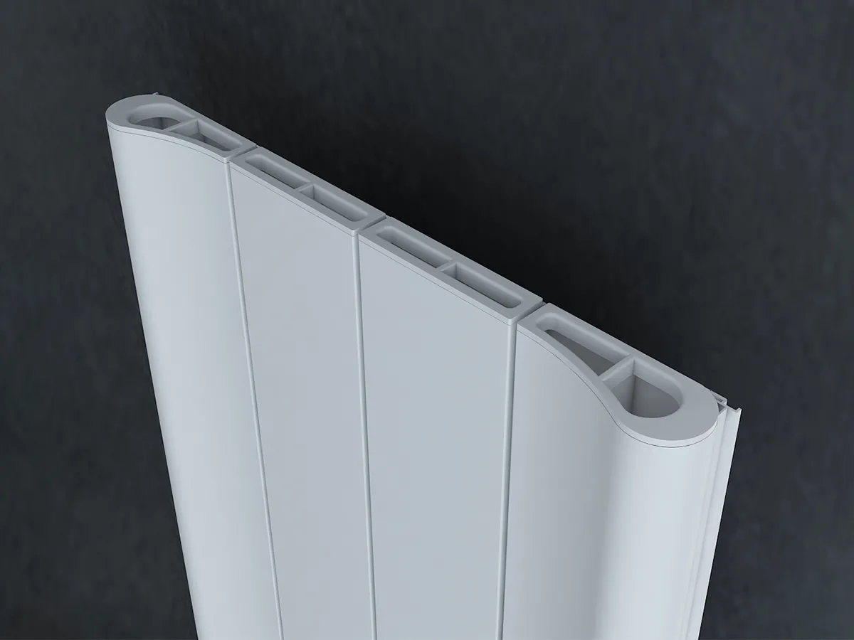 Radiator electric de design CARISA, colecția BOREAS B, 1800x276 mm, ALB