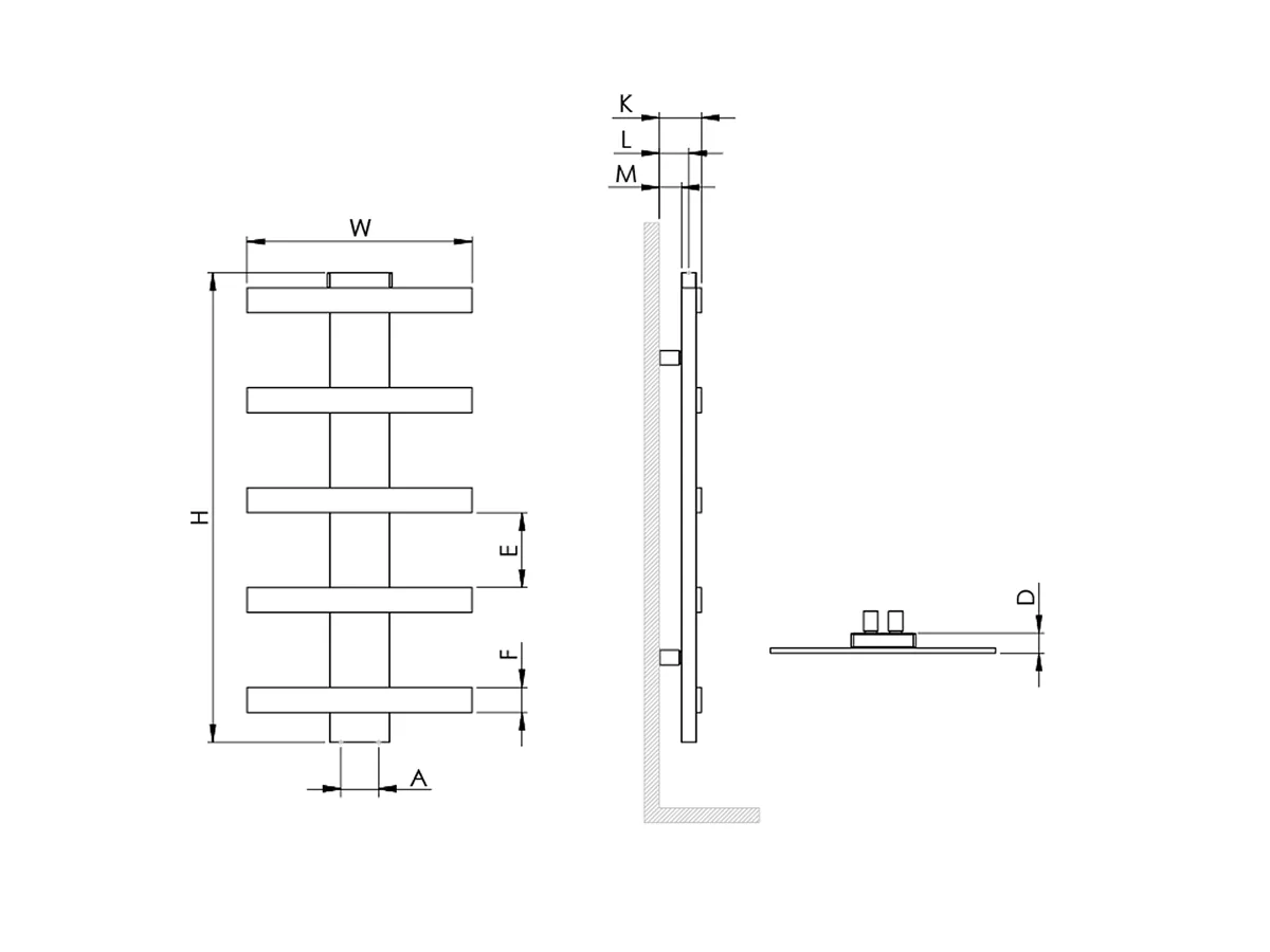Uscător de prosoape decorativ LOJIMAX, colecția KAUNOS STYLE Lățime 340 mm. Înălțime 450 mm. alb mat