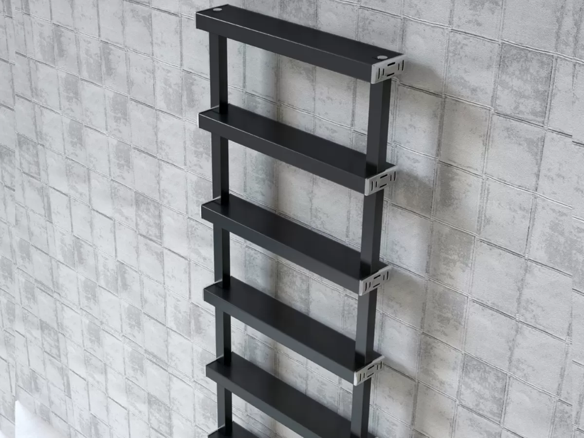 Uscător de prosoape decorativ LOJIMAX, colecția FABIO LINE Lățime 400 mm. Înălțime 1200 mm. negru mat