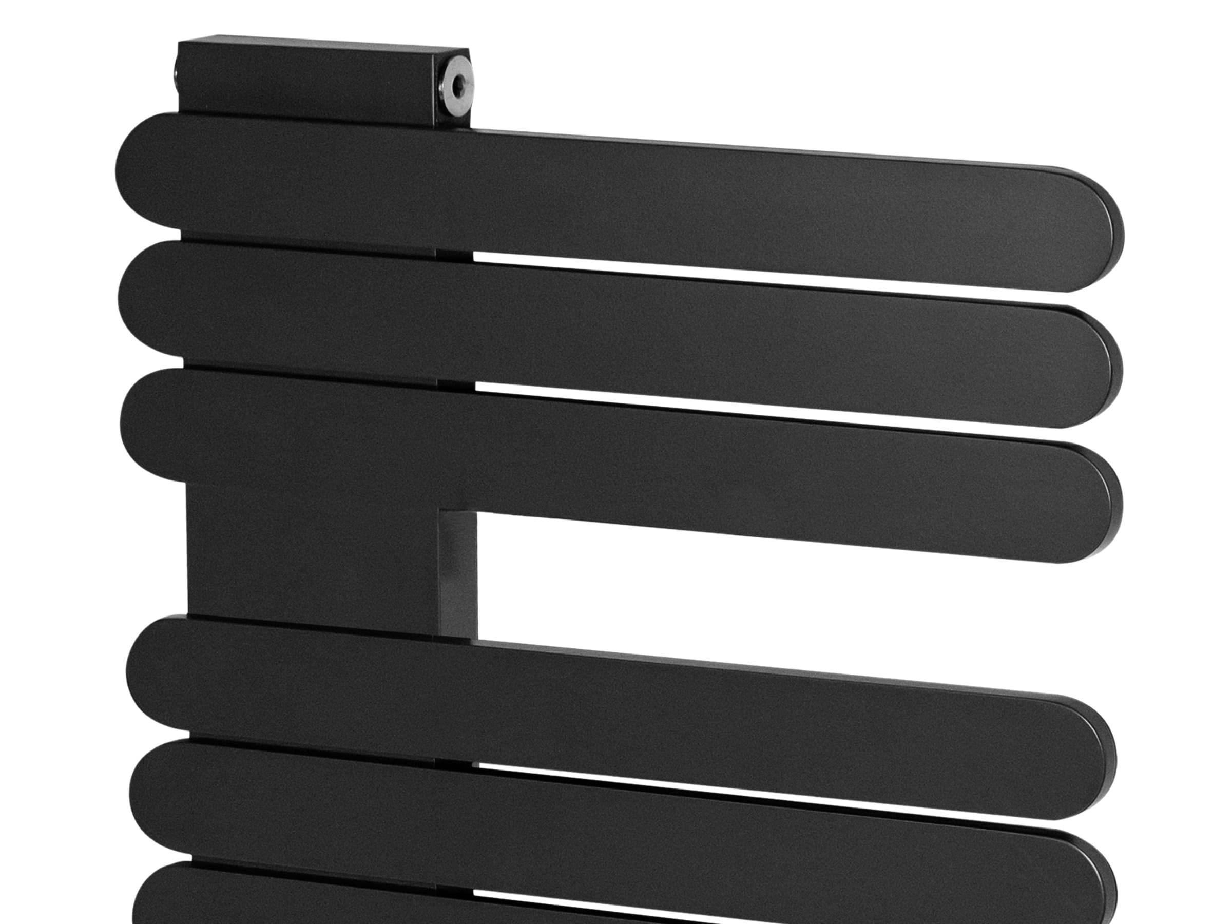 Uscător de prosoape decorativ LOJIMAX, colecția NUMMO Lățime 1120 mm. Înălțime 500 mm. negru mat