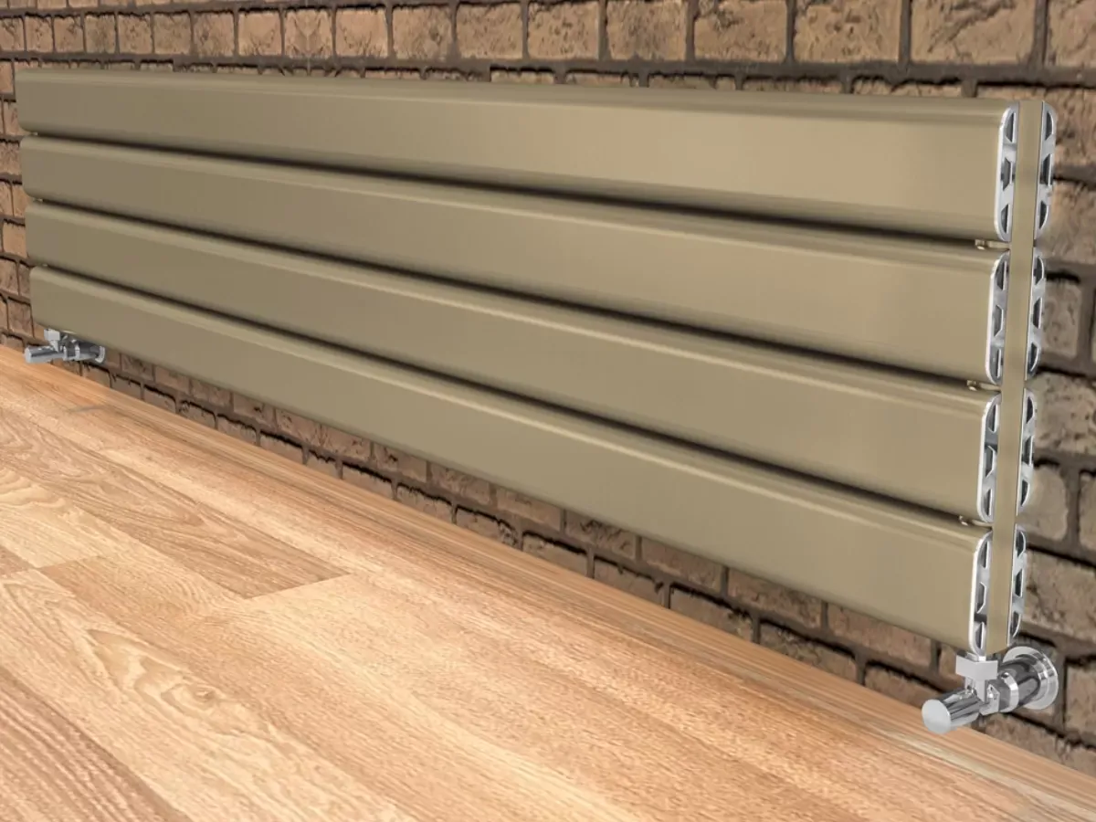 ALUMINUM HORIZONTAL RADIATOR DIAMOND DOUBLE HRZ inaltimea 1000 mm. latimea 296 mm. negru mat