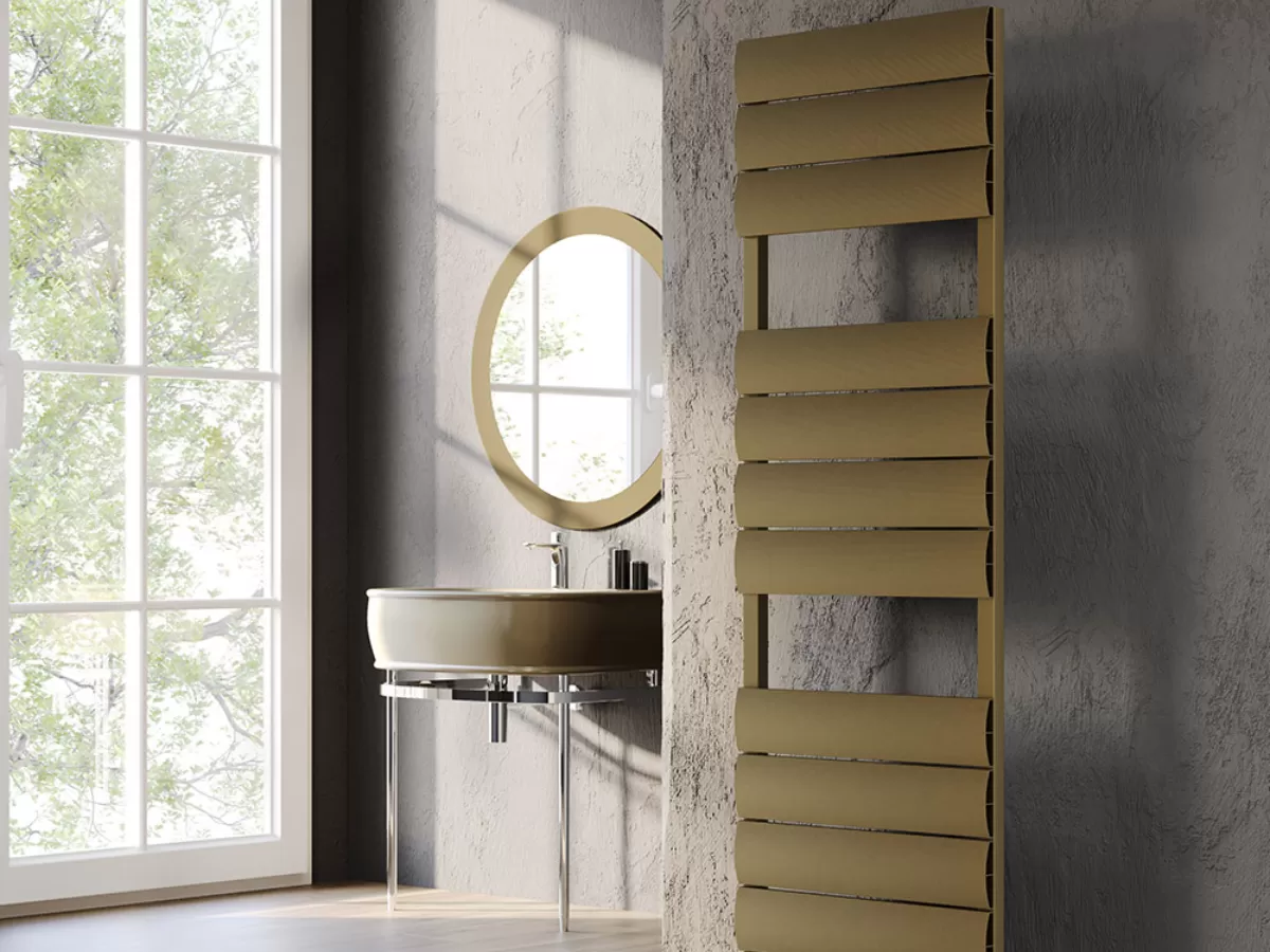 Uscător de prosoape decorativ LOJIMAX, colecția EMERALD PLUS Lățime 300 mm. Înălțime 1000 mm. alb mat