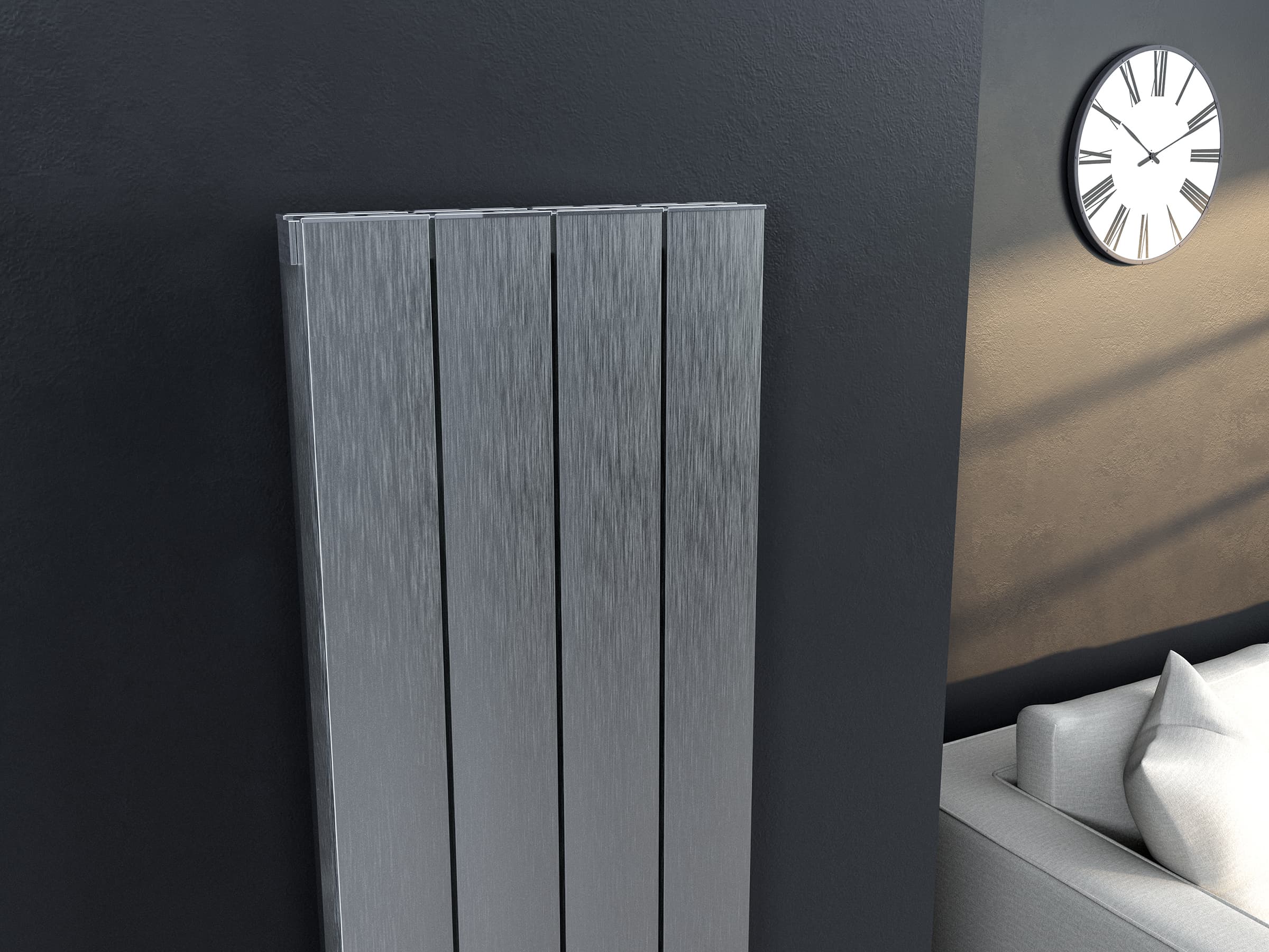 Calorifer decorativ LOJIMAX, colectia  KALSEDON DOUBLE высота 500 mm. ширина 1135 mm. INOX SATINE