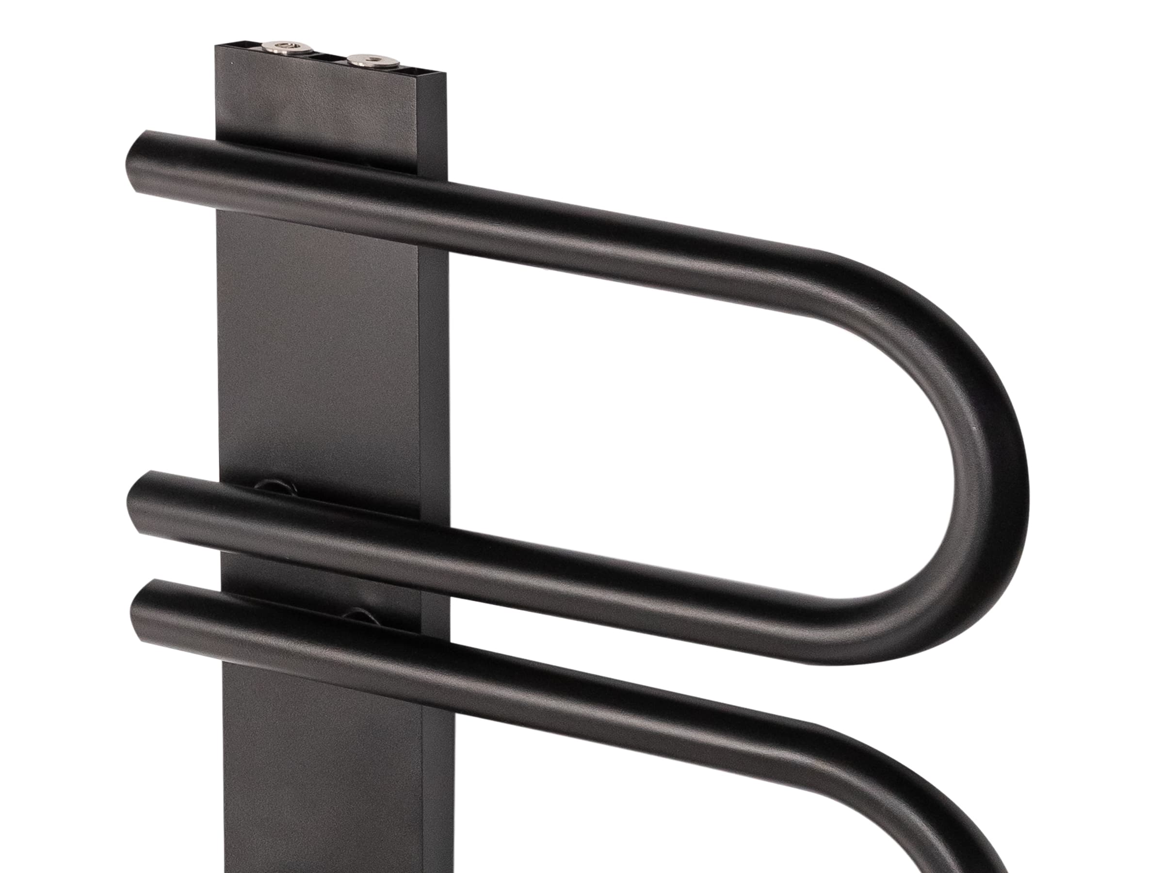 Дизайнерский полотенцесушитель LOJIMAX, коллекция PANA Ширина 345 мм. Высота 520 мм. черный мат